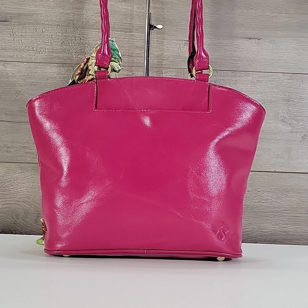 Patricia Nash Zorita Fuchsia Tote Bag with Shell Accent New